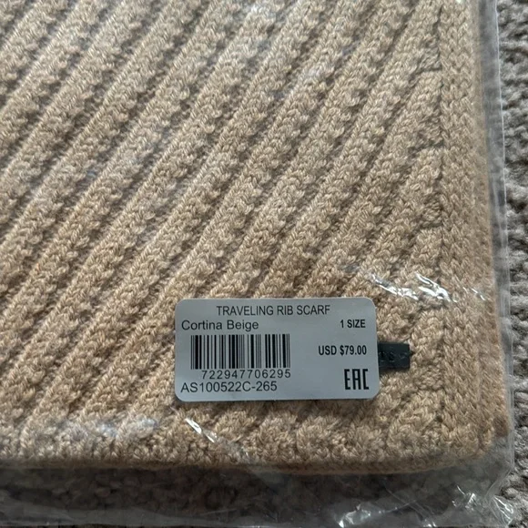 AllSaints Rib Pattern Scarf - Picture 4 of 4